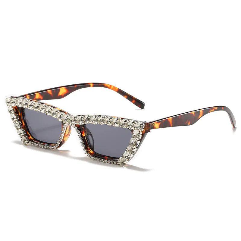 Glamorous Rhinestone Cat Eye Sunglasses - Hip Hop Fashion Shades - Lucid Fantasy 