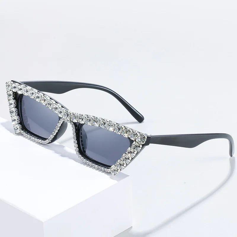 Glamorous Rhinestone Cat Eye Sunglasses - Hip Hop Fashion Shades - Lucid Fantasy 