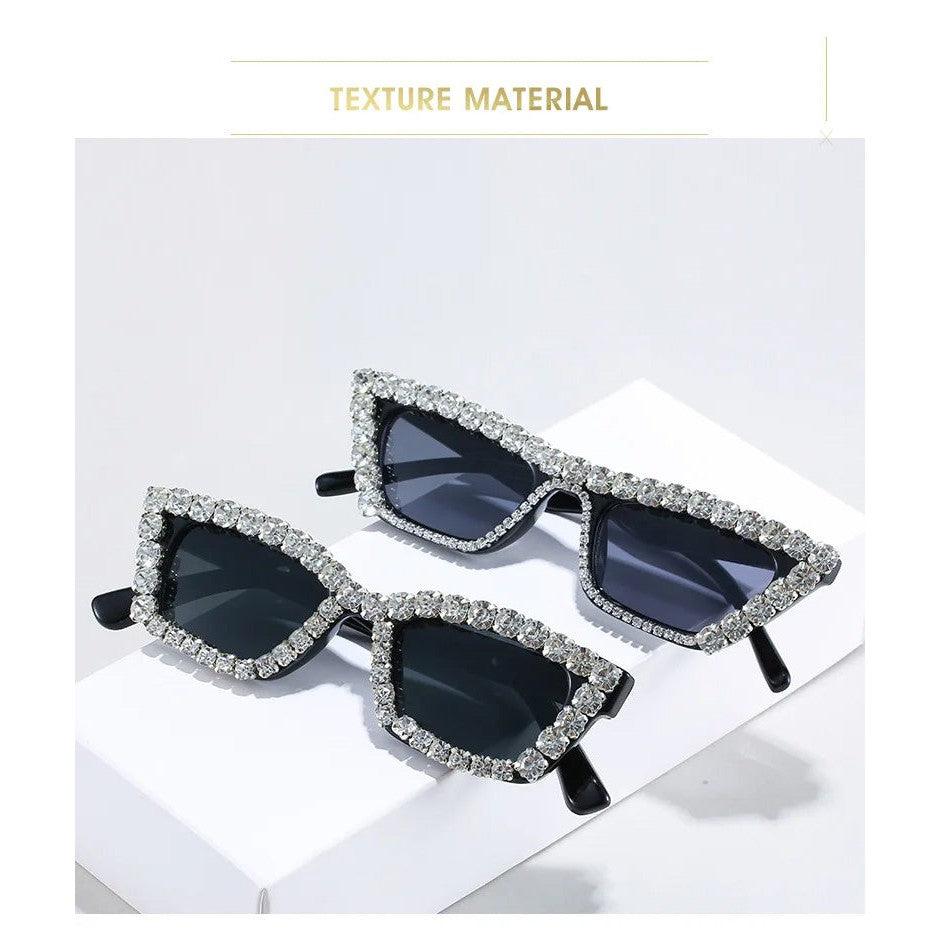 Glamorous Rhinestone Cat Eye Sunglasses - Hip Hop Fashion Shades - Lucid Fantasy 