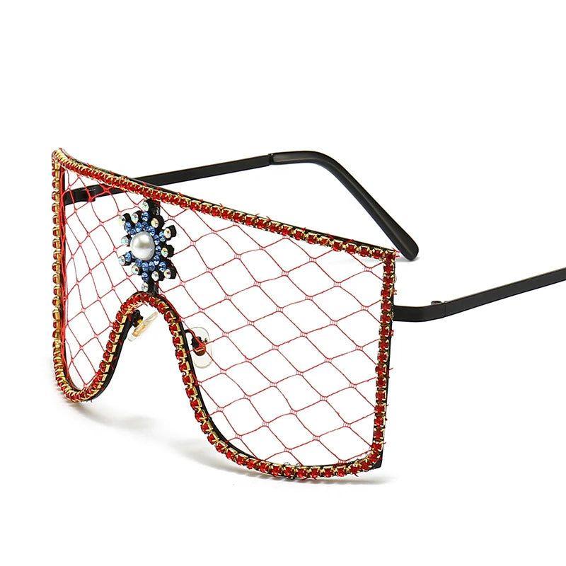 Glamorous Rhinestone-Studded Steampunk Oversized Sunglasses for Trendsetters - Lucid Fantasy 