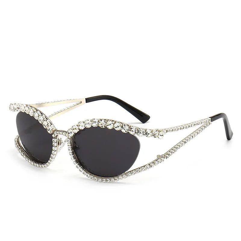 Glamorous Rhinestone-Studded Sunglasses for Party Fashion - Lucid Fantasy 