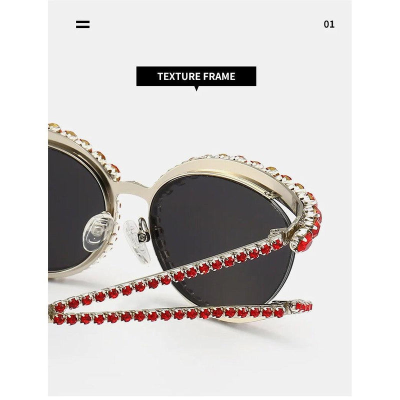 Glamorous Rhinestone-Studded Sunglasses for Party Fashion - Lucid Fantasy 