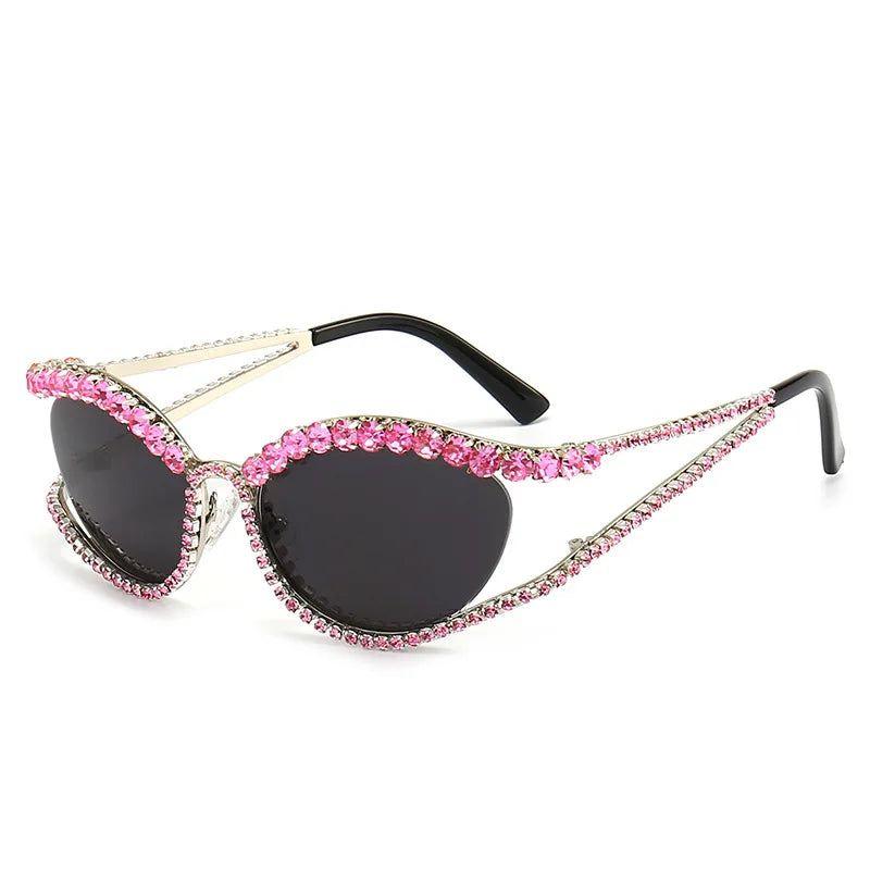 Glamorous Rhinestone-Studded Sunglasses for Party Fashion - Lucid Fantasy 