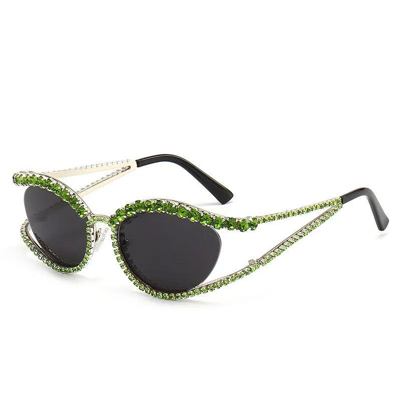 Glamorous Rhinestone-Studded Sunglasses for Party Fashion - Lucid Fantasy 