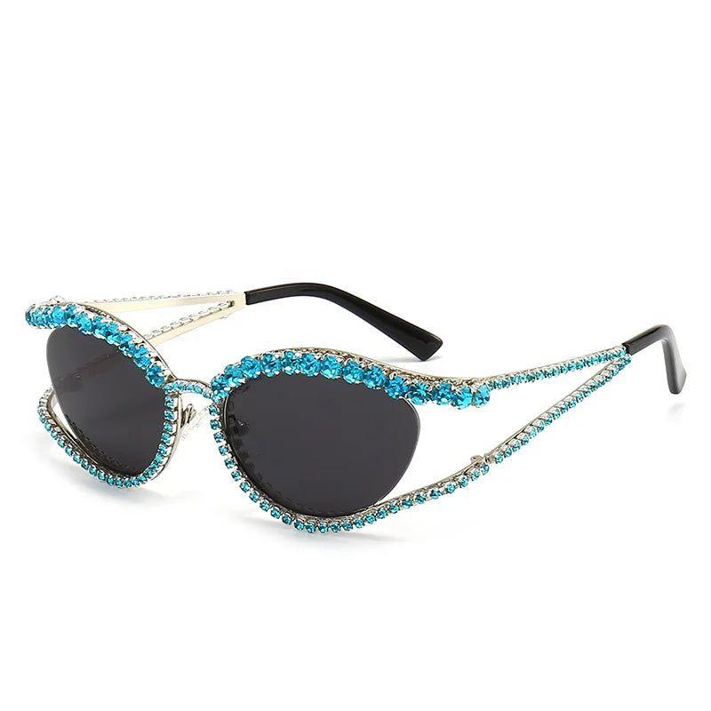 Glamorous Rhinestone-Studded Sunglasses for Party Fashion - Lucid Fantasy 