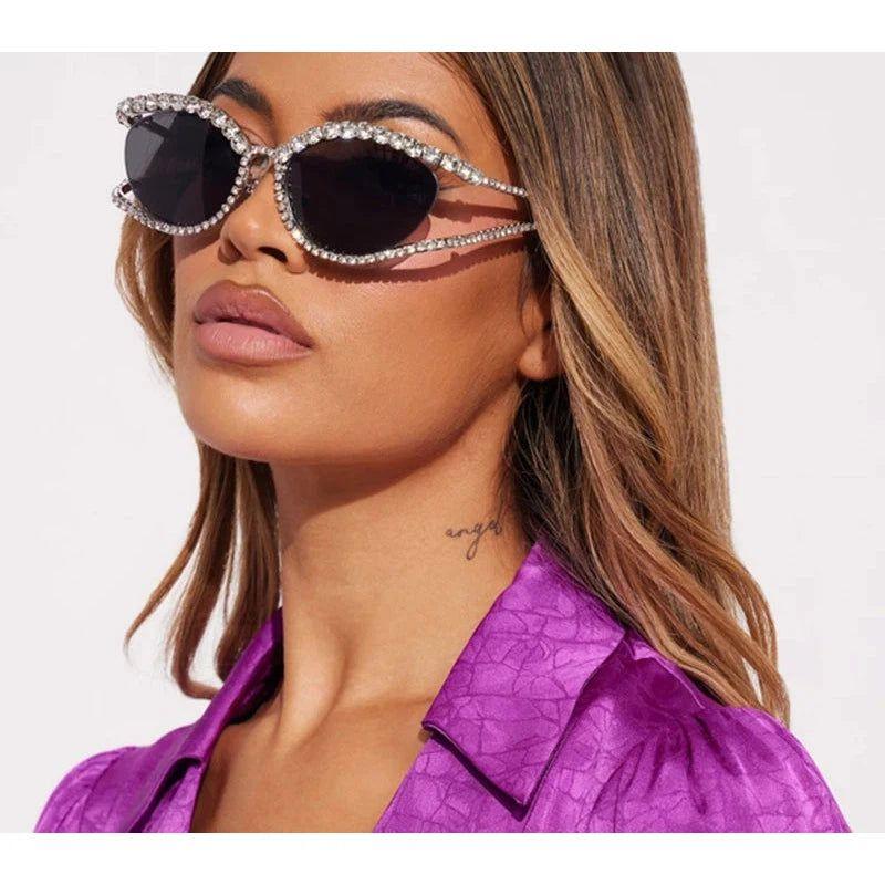 Glamorous Rhinestone-Studded Sunglasses for Party Fashion - Lucid Fantasy 