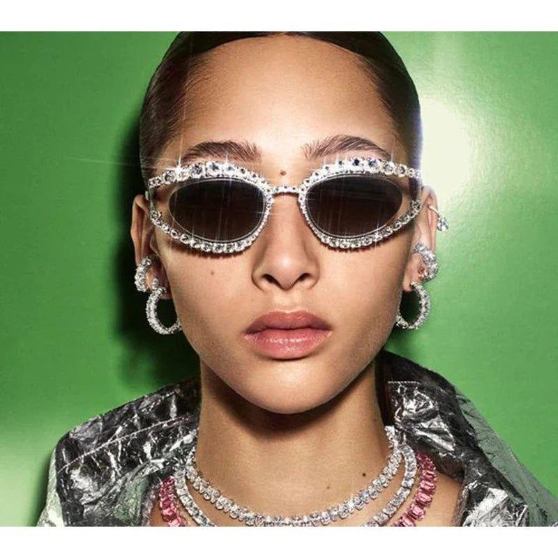 Glamorous Rhinestone-Studded Sunglasses for Party Fashion - Lucid Fantasy 