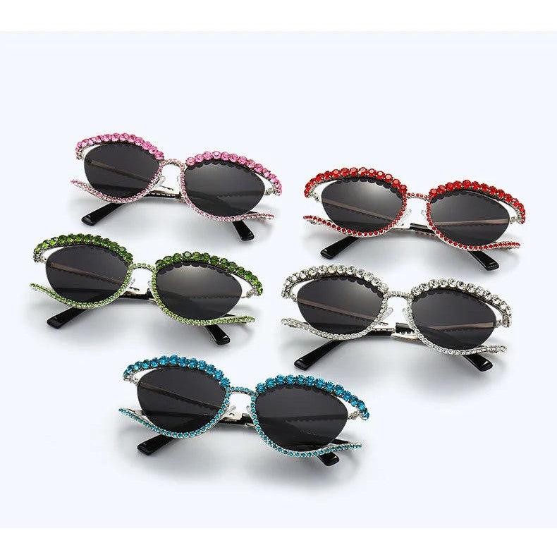 Glamorous Rhinestone-Studded Sunglasses for Party Fashion - Lucid Fantasy 