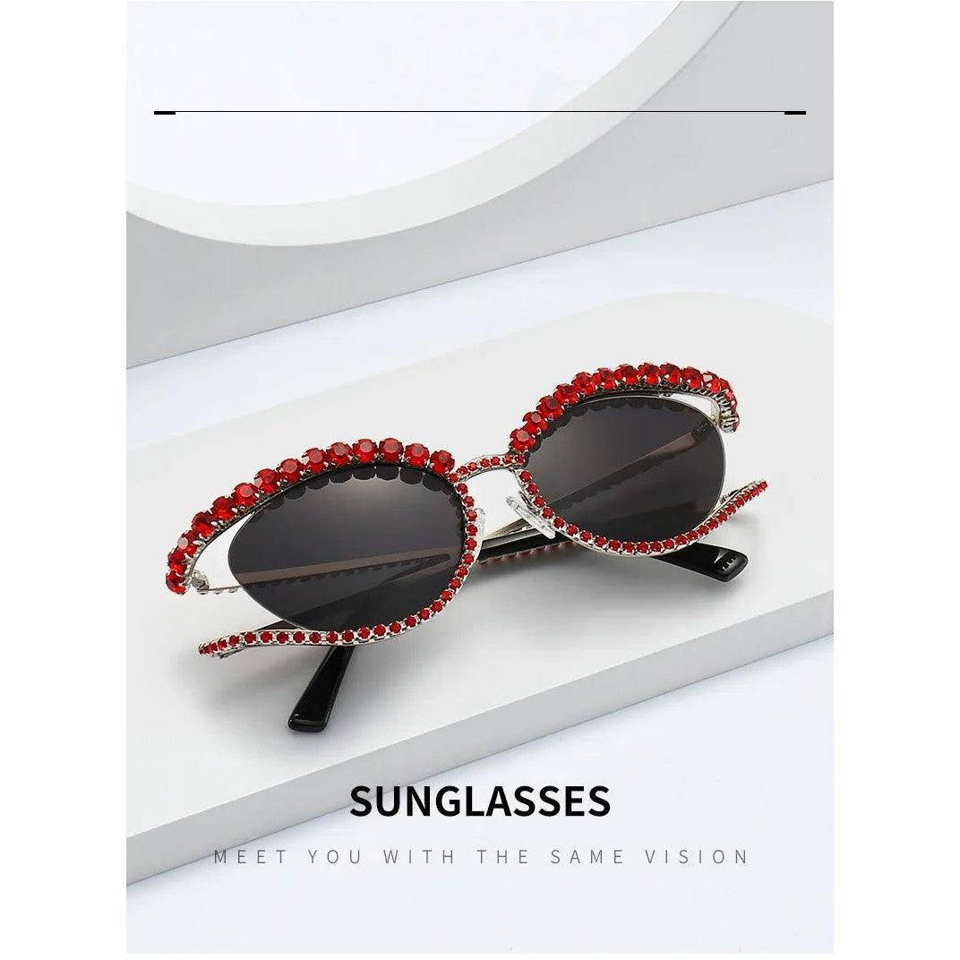 Glamorous Rhinestone-Studded Sunglasses for Party Fashion - Lucid Fantasy 