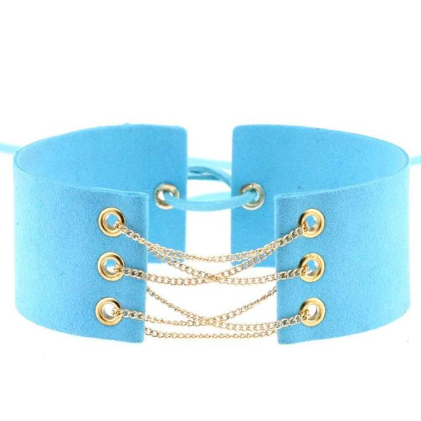 Gold Silver Chain & Lace Velvet Choker Necklace