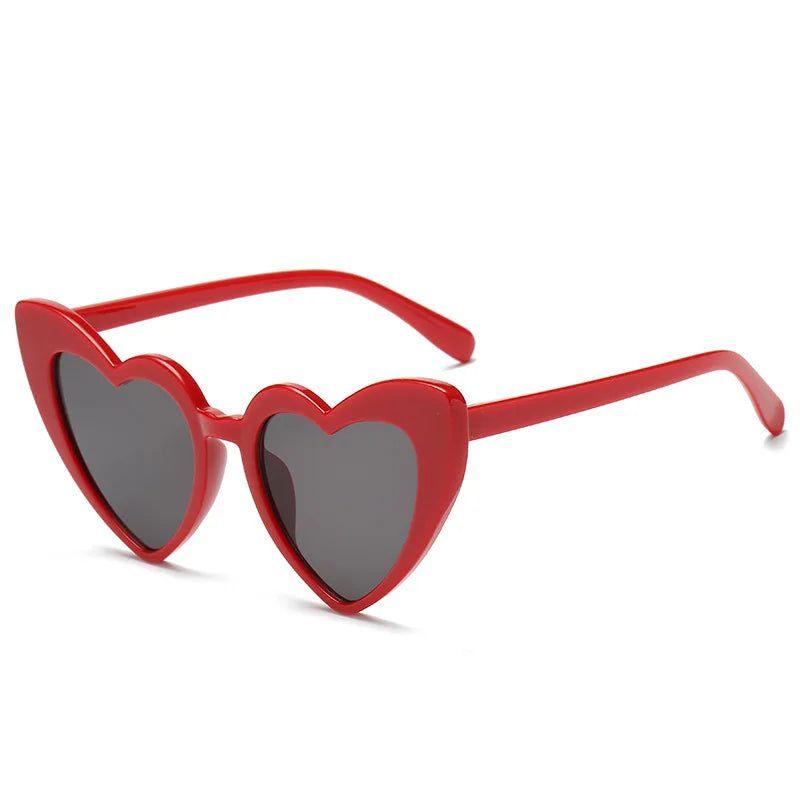 Heart-Shaped Cat Eye Sunglasses with Metal Hinge - Candy Color Fashion Glasses UV400 Protection - Lucid Fantasy 