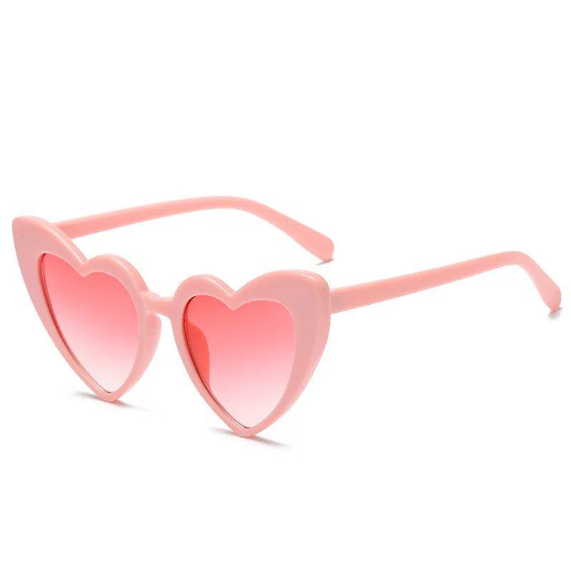 Heart-Shaped Cat Eye Sunglasses with Metal Hinge - Candy Color Fashion Glasses UV400 Protection - Lucid Fantasy 