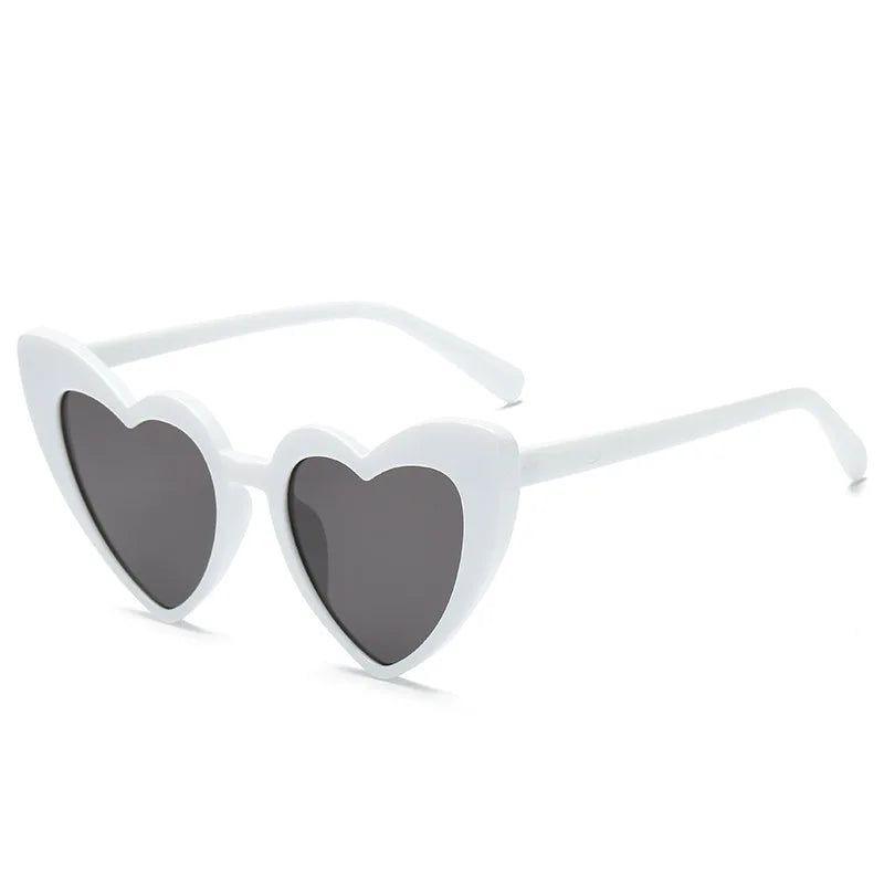 Heart-Shaped Cat Eye Sunglasses with Metal Hinge - Candy Color Fashion Glasses UV400 Protection - Lucid Fantasy 