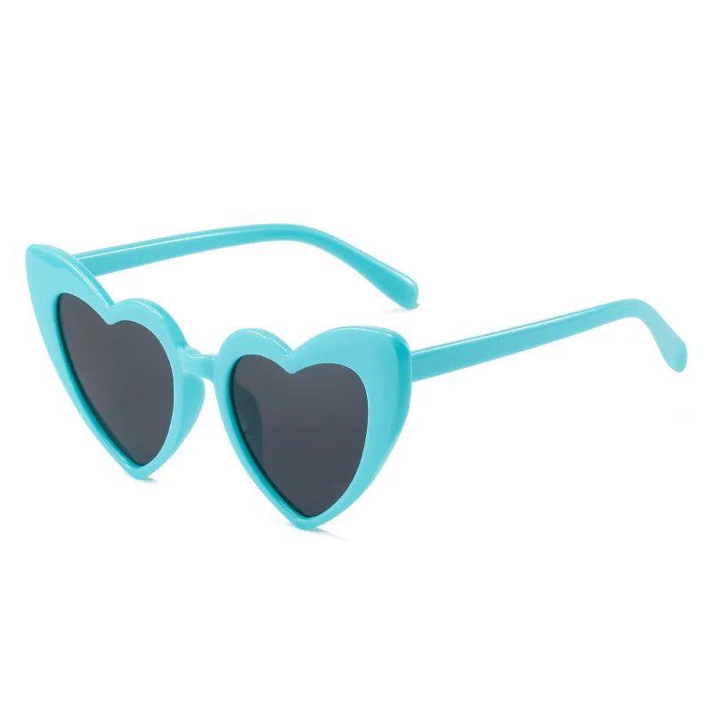 Heart-Shaped Cat Eye Sunglasses with Metal Hinge - Candy Color Fashion Glasses UV400 Protection - Lucid Fantasy 