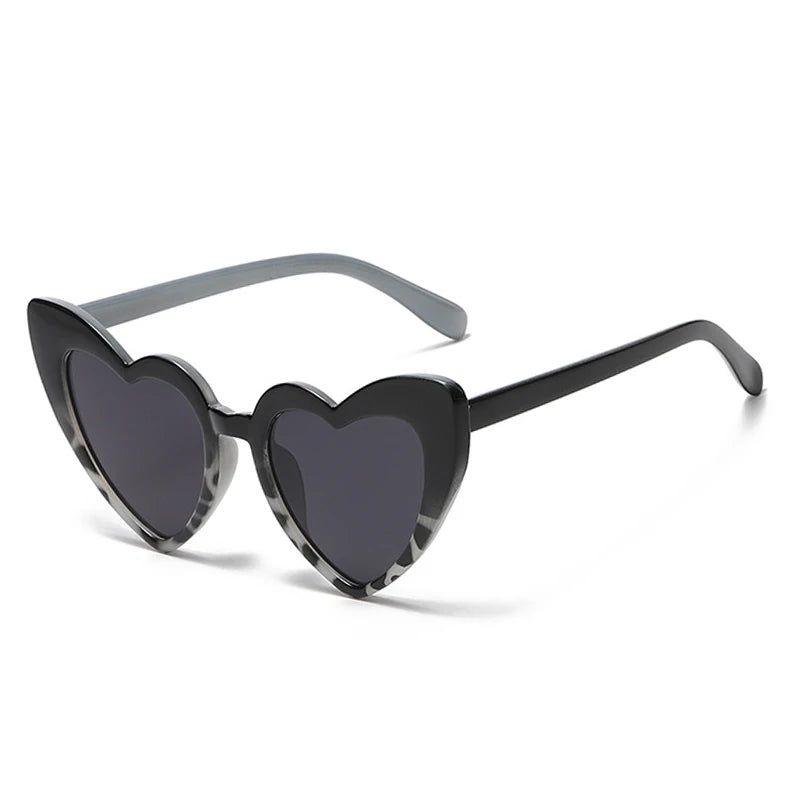 Heart-Shaped Cat Eye Sunglasses with Metal Hinge - Candy Color Fashion Glasses UV400 Protection - Lucid Fantasy 