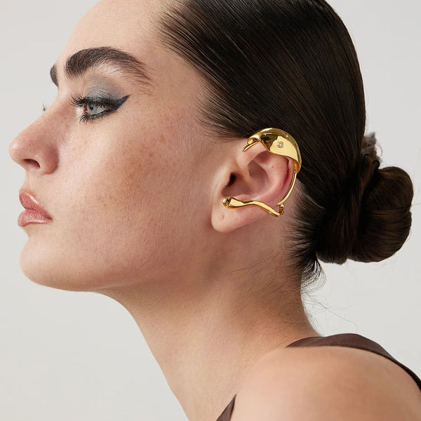High Quality Fashion Jewelry Art Design Clip On Earrings Fashion Jewelry Gold Color Ear Cuff-Lucid Fantasy