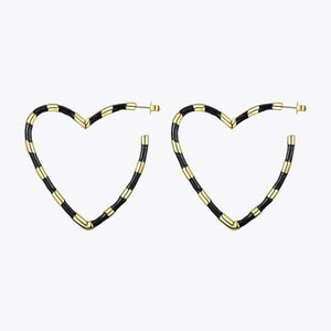 High Quality Fashion Jewelry Heart Big Hoop Earrings Accessories Gold Color Statement Mixed Color Earrings Fashion Jewelry-Lucid Fantasy
