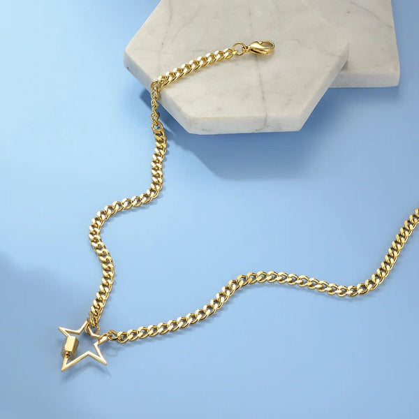 High Quality Fashion Jewelry Hollow Star Necklaces Gold Color Stainless Steel Necklace Fashion Jewelry-Lucid Fantasy