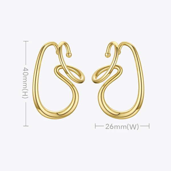 High Quality Fashion Jewelry Irregular Line Earrings Gold Color Ear Cuff Fashion Jewelry Body Jewelry-Lucid Fantasy