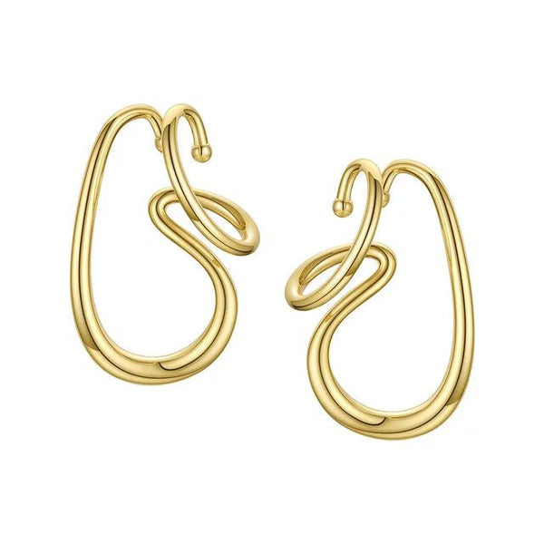 High Quality Fashion Jewelry Irregular Line Earrings Gold Color Ear Cuff Fashion Jewelry Body Jewelry-Lucid Fantasy