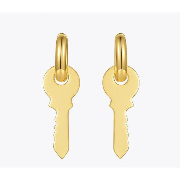 High Quality Fashion Jewelry Key Drop Earrings Gold Color Hanging Fashion Jewelry Accessories-Lucid Fantasy