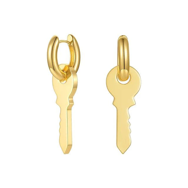 High Quality Fashion Jewelry Key Drop Earrings Gold Color Hanging Fashion Jewelry Accessories-Lucid Fantasy
