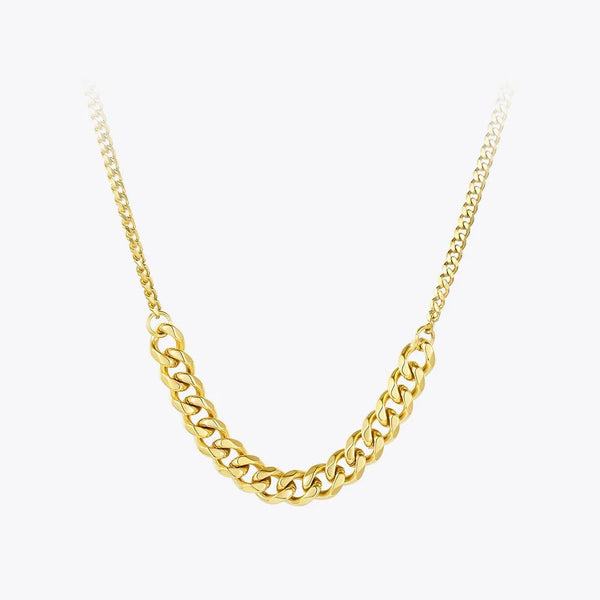 High Quality Fashion Jewelry Link Chain Pendant Necklace Stainless Steel Gold Color Choker Necklaces Fashion Jewelry-Lucid Fantasy