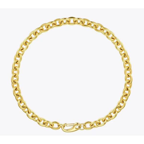 High Quality Fashion Jewelry Link Chunky Necklace Chain Choker Gold Color Stainless Steel Fashion Jewelry-Lucid Fantasy