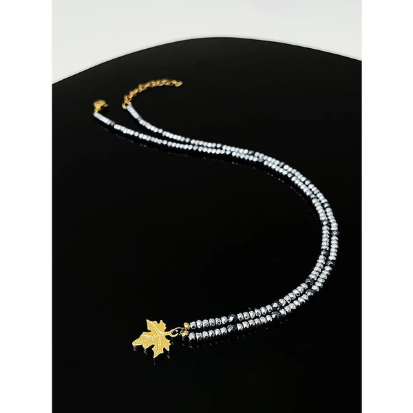 High Quality Fashion Jewelry Maple Leaf Gold Color Necklace Stainless Steel Jewelry-Lucid Fantasy