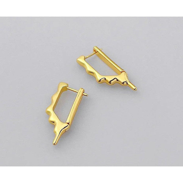 High Quality Fashion Jewelry Melted Hoop Earrings Gold Color Fashion Jewelry-Lucid Fantasy