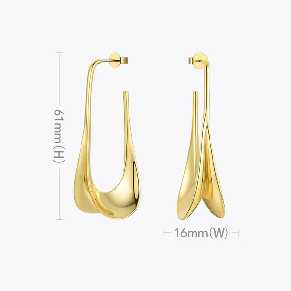 High Quality Fashion Jewelry Metal Petal Drop Color Statement Long Leaf Dangle Earrings Fashion Jewelry-Lucid Fantasy