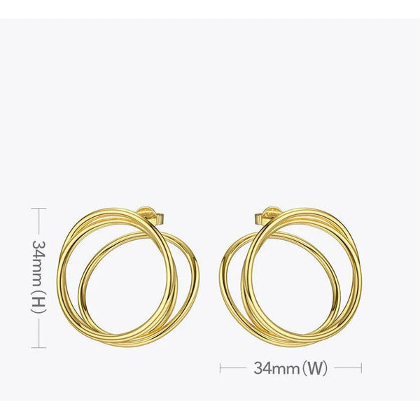 High Quality Fashion Jewelry Multi Layer Circle Stud Earrings Geometric Simple Statement Fashion Jewelry-Lucid Fantasy