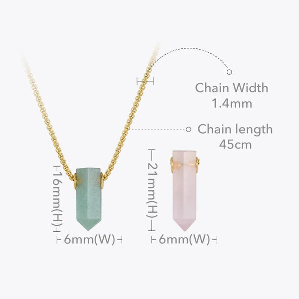 High Quality Fashion Jewelry Pink Stone Necklace Green Pendant Necklaces Stainless Steel Fashion Jewelry Choker-Lucid Fantasy
