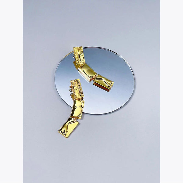 High Quality Fashion Jewelry Profile Figure Earrings Gold Color Fashion Jewelry-Lucid Fantasy