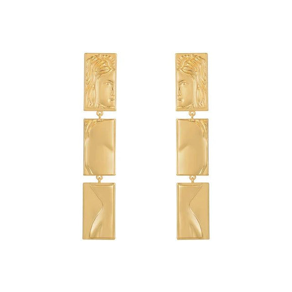 High Quality Fashion Jewelry Profile Figure Earrings Gold Color Fashion Jewelry-Lucid Fantasy