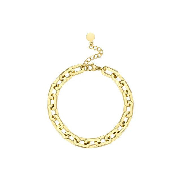 High Quality Fashion Jewelry Square Chain Bracelet Gold Color-Lucid Fantasy