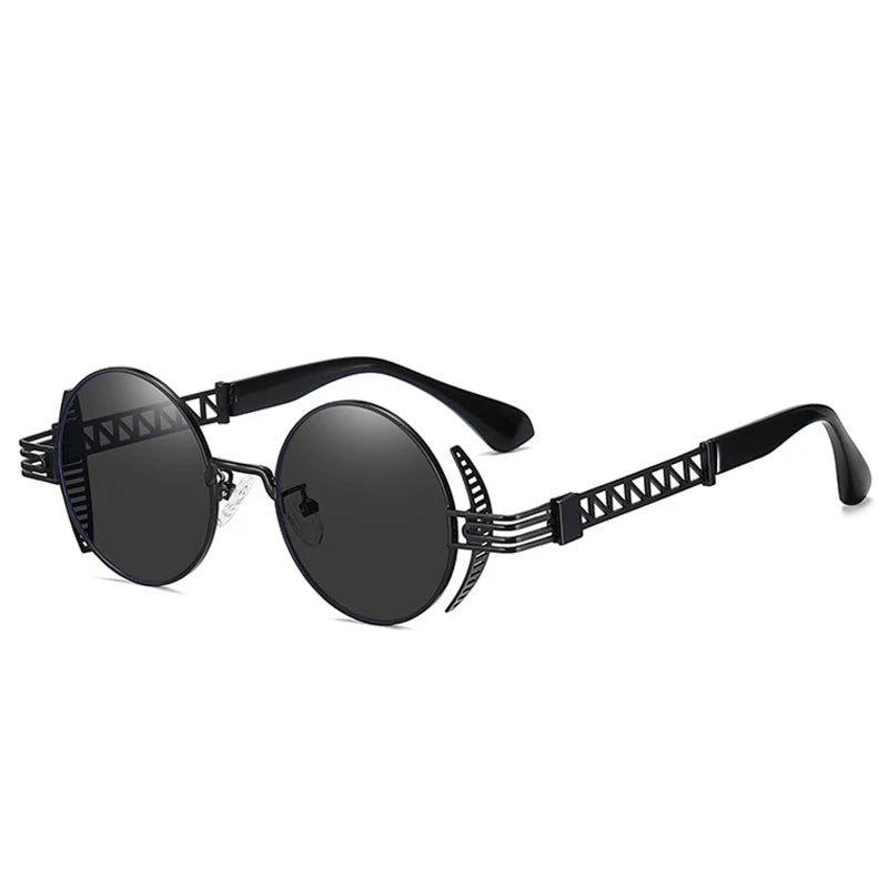 Hollow Metal Retro Round Punk Shades with UV400 Protection - Lucid Fantasy 