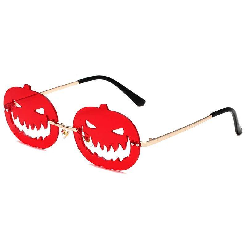 Jack-O-Lantern Steampunk Rimless Sunglasses for Halloween - Lucid Fantasy 