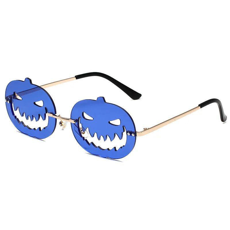 Jack-O-Lantern Steampunk Rimless Sunglasses for Halloween - Lucid Fantasy 