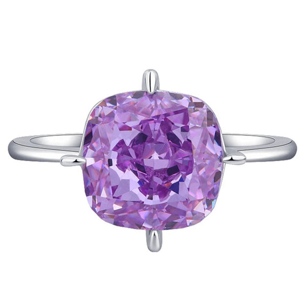 LUCID FANTASY 100% 925 Sterling Silver 10 MM Amethyst Citrine Pink Sapphire Gemstone Ring Fine Jewelry-Lucid Fantasy