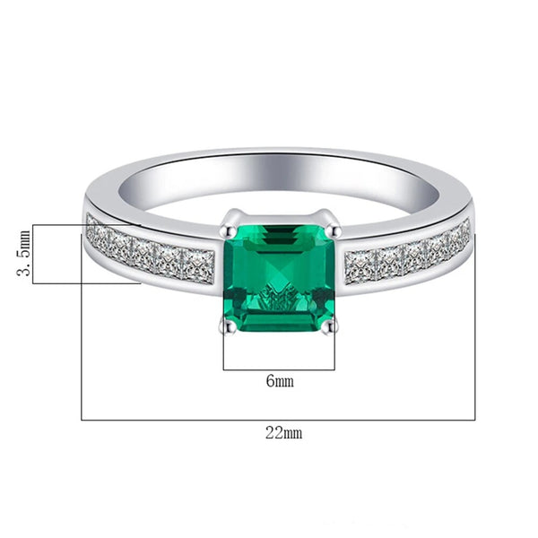 LUCID FANTASY 100% 925 Sterling Silver 2CT Lab Emerald Aquamarine Gemstone Fine Jewelry Ring-Lucid Fantasy