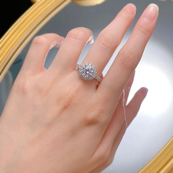 LUCID FANTASY 100% 925 Sterling Silver 8 MM Round Cut Lab Sapphire Gemstone Fine Jewelry Ring-Lucid Fantasy