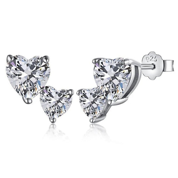 LUCID FANTASY 100% 925 Sterling Silver Heart Cut 7*7MM Zircon Gemstone Ear Studs Earrings Fine Jewelry-Lucid Fantasy