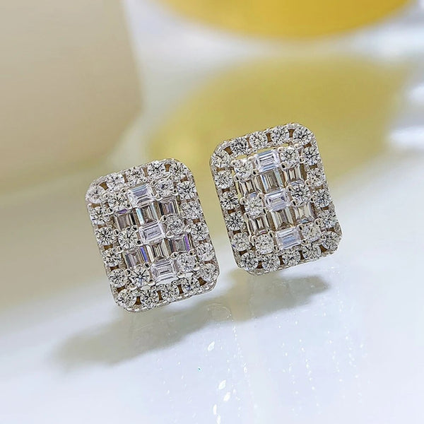 LUCID FANTASY 100% 925 Sterling Silver High Carbon Diamonds Gemstone Ear Studs Earrings Fine Jewelry-Lucid Fantasy