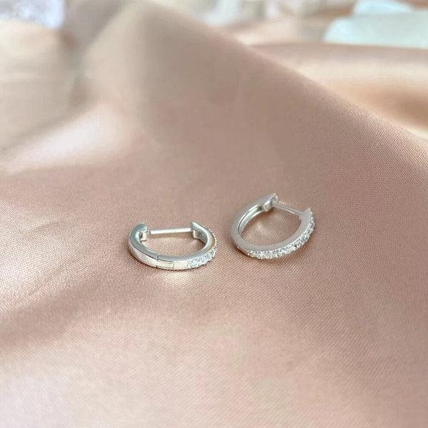 LUCID FANTASY 100% 925 Sterling Silver High Carbon Diamonds Gemstone Small Hoop Earrings Fine Jewelry-Lucid Fantasy