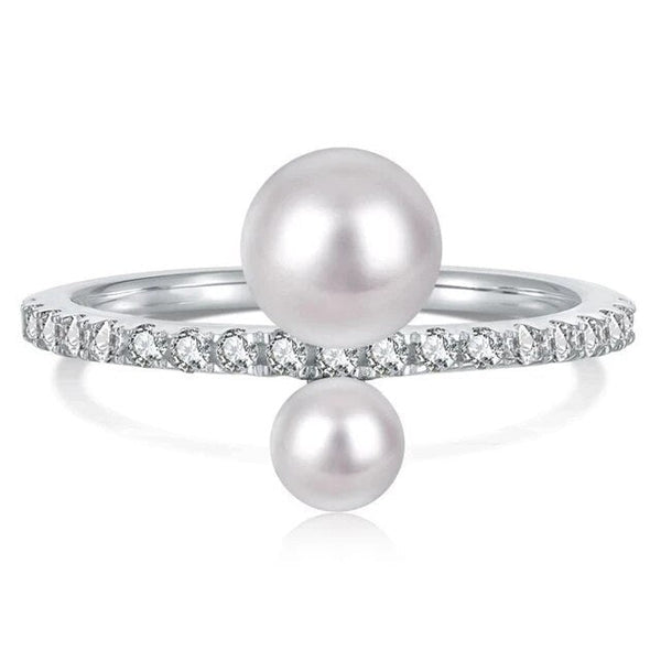 LUCID FANTASY 18K Gold Plated 925 Sterling Silver 6MM Pearl Elegant Ring for Fine Jewelry Gift-Lucid Fantasy
