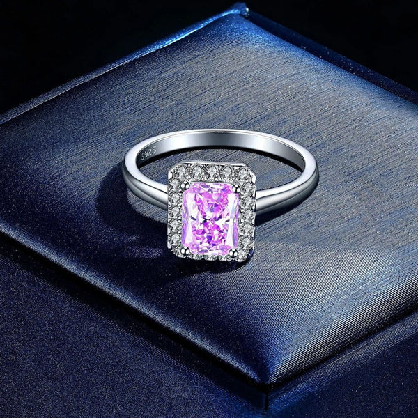 LUCID FANTASY 925 Sterling Silver 2CT Lab Sapphire Gemstone Jewelry Cocktail Ring-Lucid Fantasy