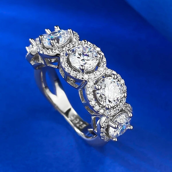LUCID FANTASY Luxury 100% 925 Sterling Silver Round Cut 5MM Lab Sapphire Gemstone Ring Fine Jewelry-Lucid Fantasy