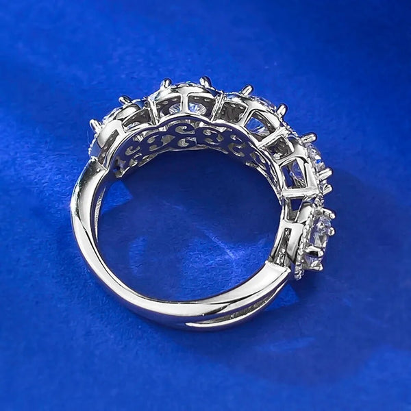 LUCID FANTASY Luxury 100% 925 Sterling Silver Round Cut 5MM Lab Sapphire Gemstone Ring Fine Jewelry-Lucid Fantasy