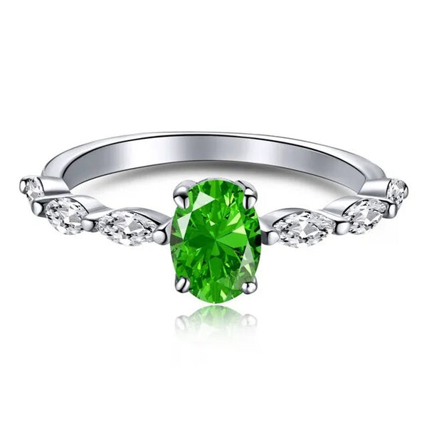 LUCID FANTASY Vintage 100% 925 Sterling Silver Emerald High Carbon Diamond Gemstone Rings Fine Jewelry-Lucid Fantasy